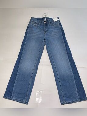 The Children's Place Girls Two-Tone Blue Wide-Leg Jeans Size 8 NWT